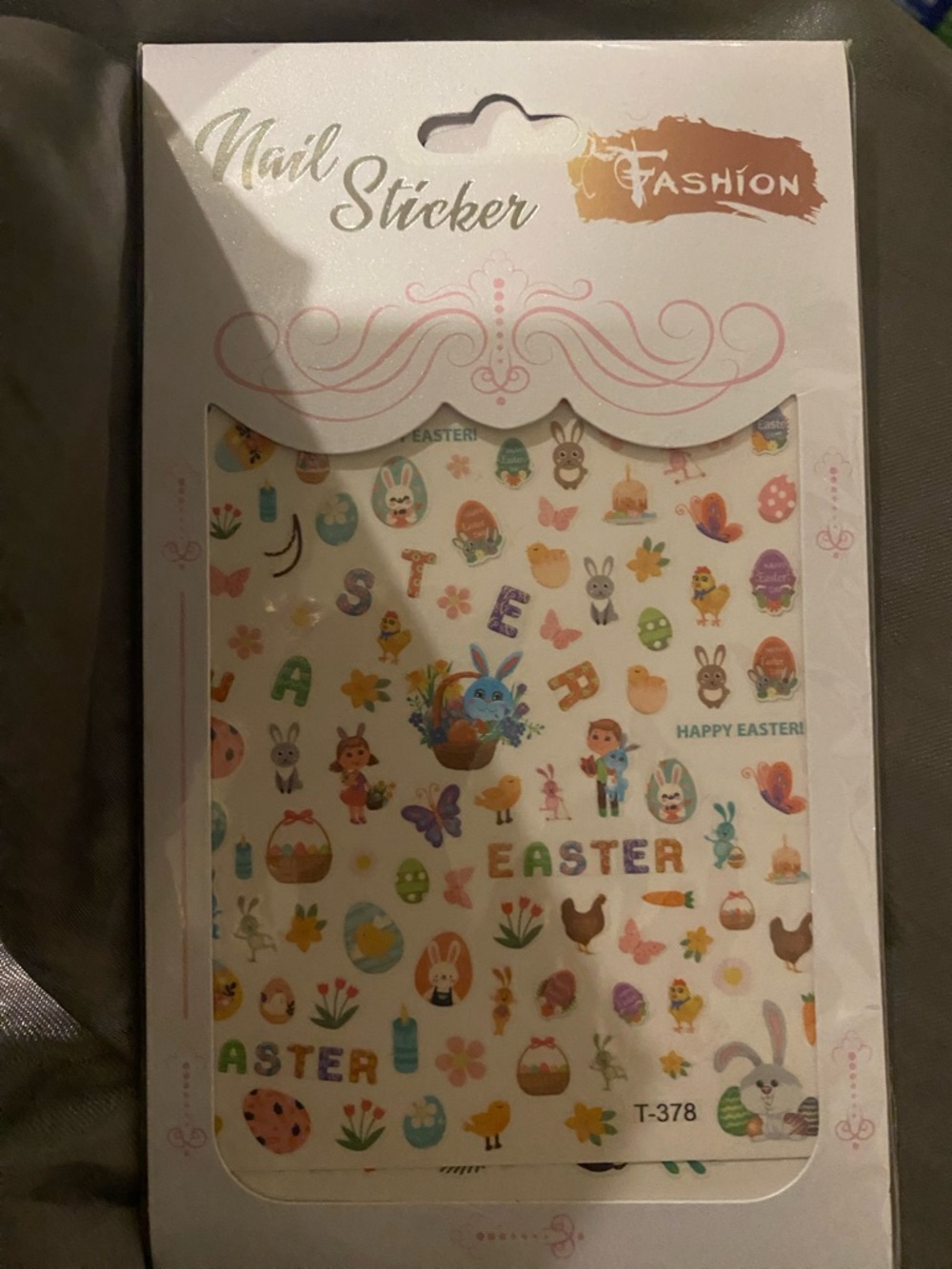 Easter Themed Nail Sticker Sheet - Pastel Multicolor